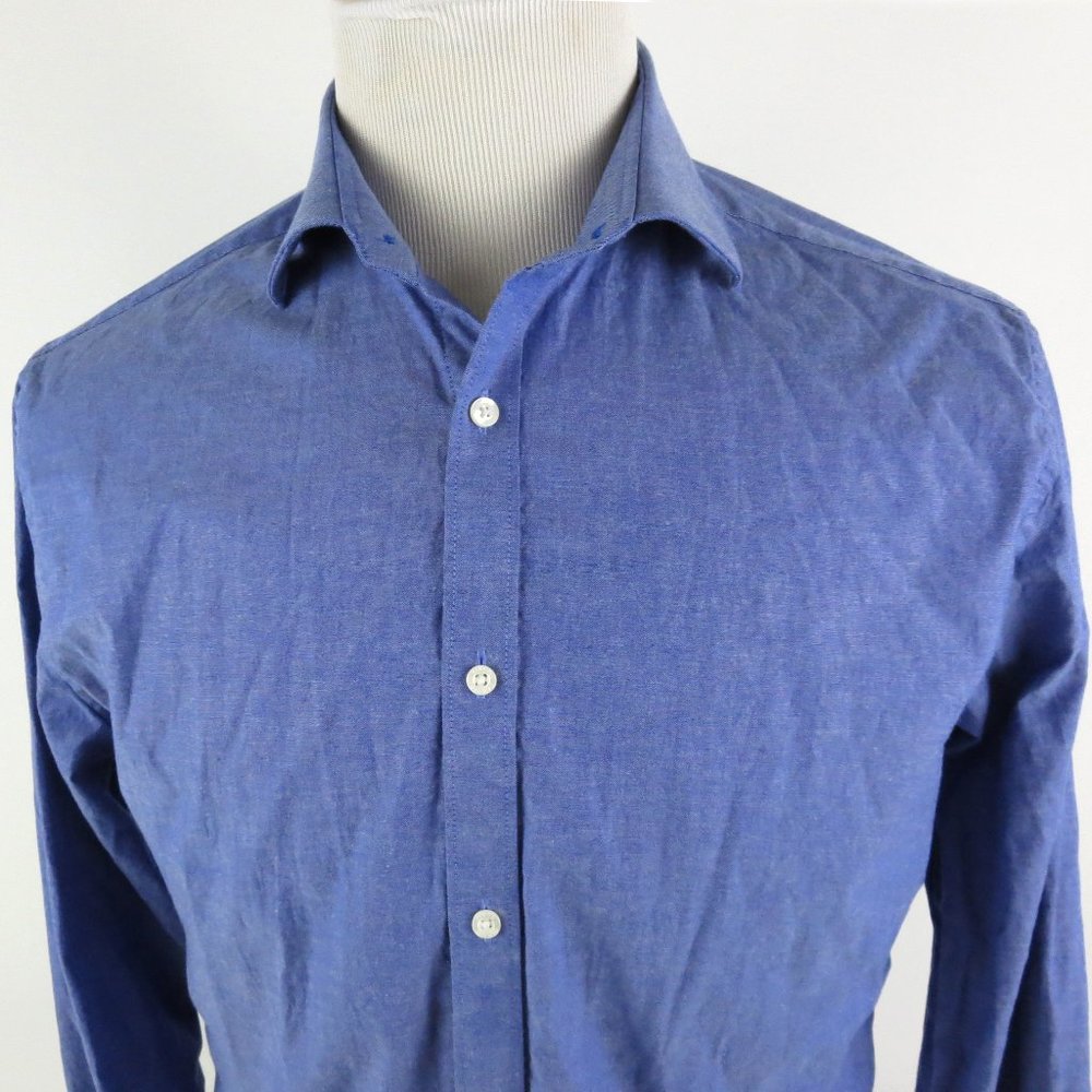 Vince Camuto 16 32/33 Slim Fit Dress Shirt Blue